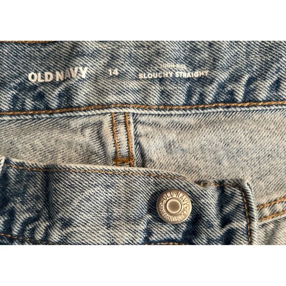Old Navy Women High-Rise Slouchy Straight Jeans Size 14 - Picture 5 of 7